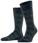 Burlington Buffalo Check Sokken Marine