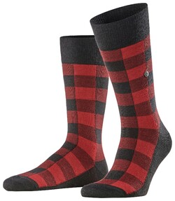Burlington Buffalo Check Sokken Zwart