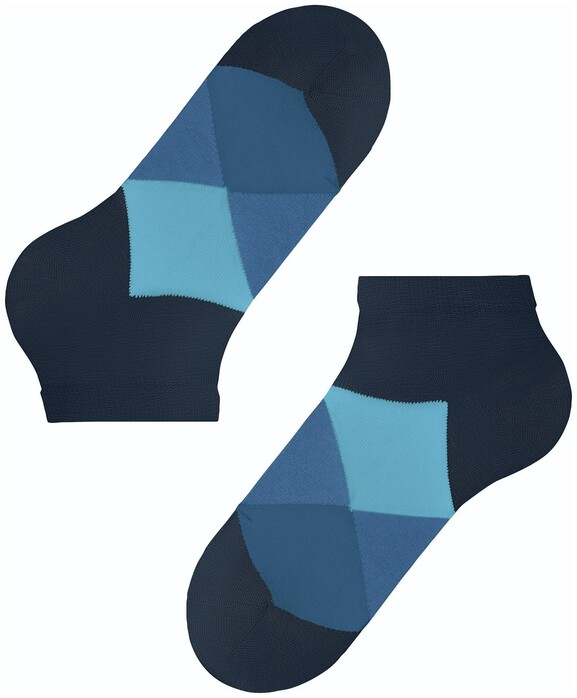 Burlington Clyde Check Socks Deep Marine