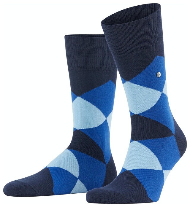 Burlington Clyde Check Socks Marine