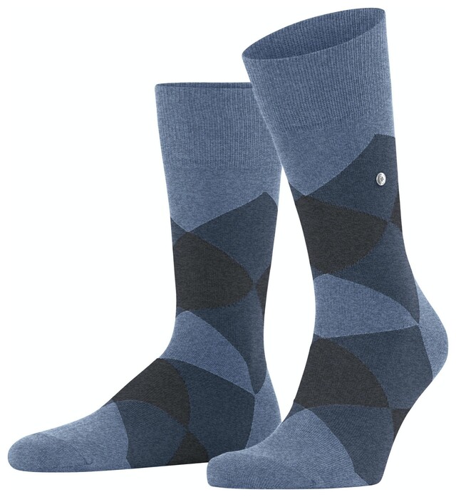 Burlington Clyde Check Sokken Light Jeans