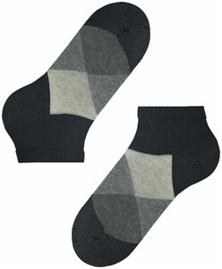 Burlington Clyde Check Sokken Near Black