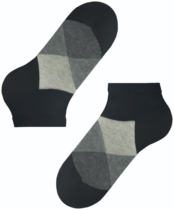 Burlington Clyde Check Sokken Near Black