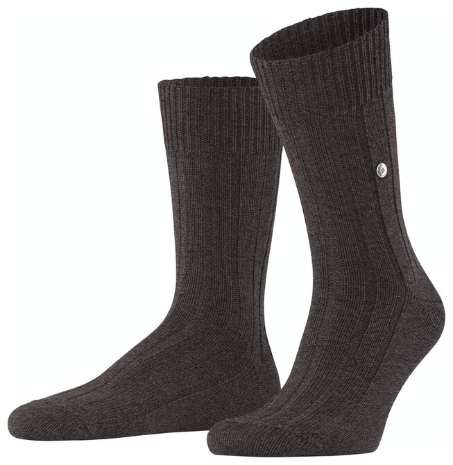 Burlington Dover Subtle Texture Sokken Brown Melange
