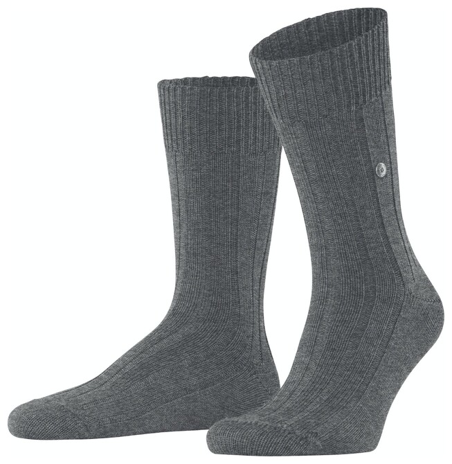 Burlington Dover Subtle Texture Sokken Donker Grijs
