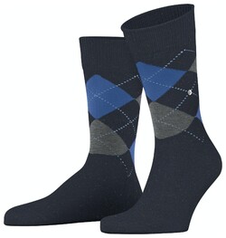 Burlington Dundee Argyle Check Socks Marine