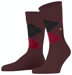 Burlington Dundee Argyle Check Socks Merlot