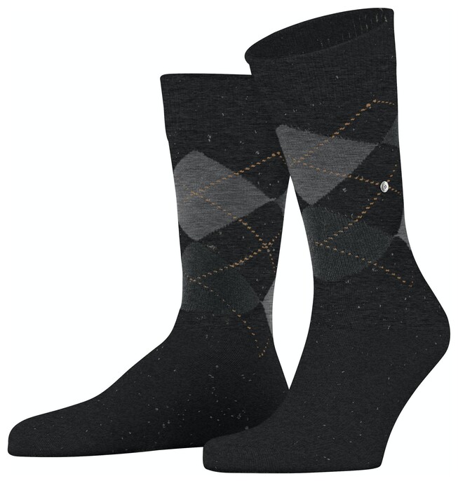 Burlington Dundee Argyle Check Sokken Antraciet