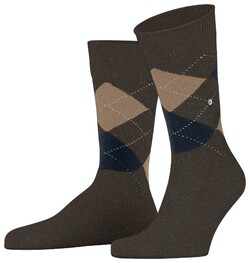Burlington Dundee Argyle Check Sokken Buckeye Melange