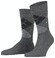 Burlington Dundee Argyle Check Sokken Carbon Melange