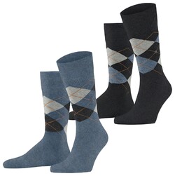 Burlington Everyday Argyle 2Pack Sokken Denim Melange