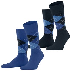 Burlington Everyday Argyle 2Pack Sokken Diep Blauw
