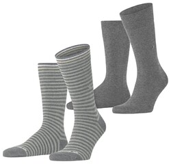 Burlington Everyday Stripe Solid 2Pack Socks Grey