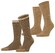 Burlington Everyday Stripe Solid 2Pack Sokken Brown Sugar