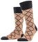 Burlington Ferry Road Fantasy Check Pattern Sokken Camel