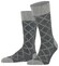 Burlington Ferry Road Fantasy Check Pattern Sokken Donker Grijs