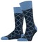 Burlington Ferry Road Fantasy Check Pattern Sokken Marine