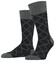 Burlington Ferry Road Fantasy Check Pattern Sokken Zwart