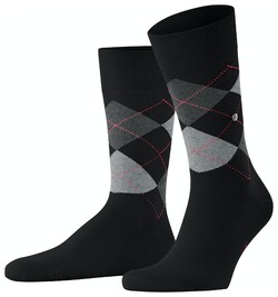 Burlington King Argyle Sokken Black Flames