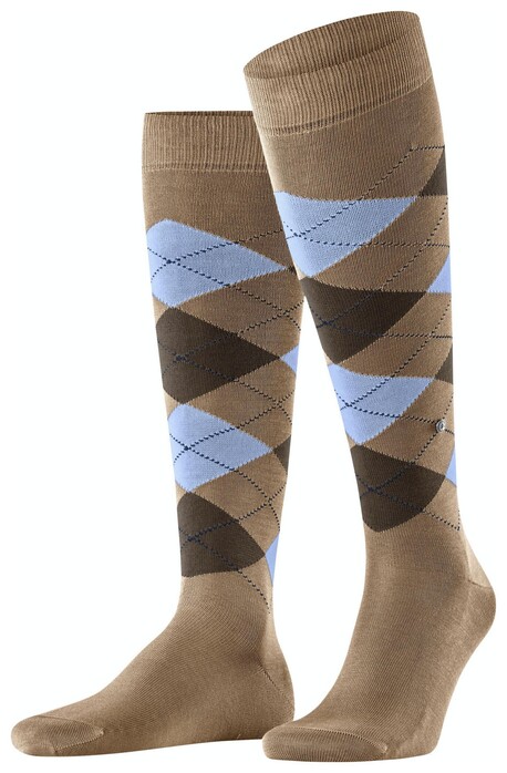 Burlington Manchester Argyle Check Sokken Beige