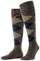 Burlington Manchester Argyle Check Sokken Chocolate
