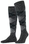 Burlington Manchester Argyle Check Sokken Donker Antraciet Melange
