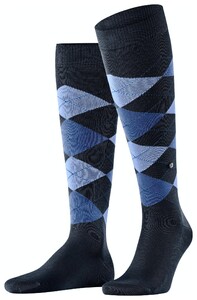 Burlington Manchester Argyle Check Sokken Marine