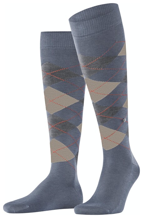 Burlington Manchester Argyle Check Sokken Ridderspoor