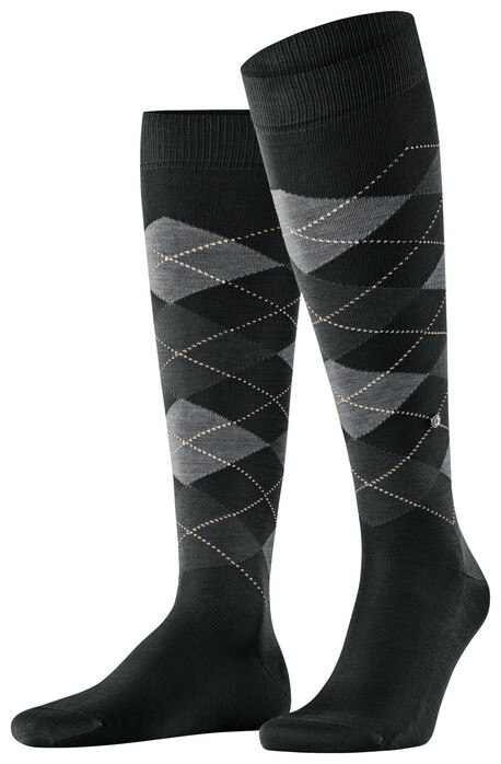 Burlington Manchester Argyle Check Sokken Zwart