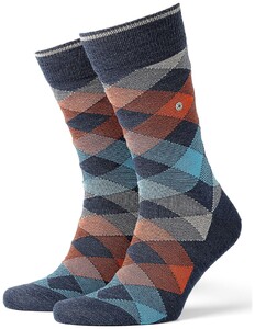 Burlington Newcastle Sokken Donker Blauw Melange
