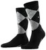 Burlington Rib Court Argyle Check Socks Black