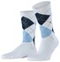 Burlington Rib Court Argyle Check Sokken Wit