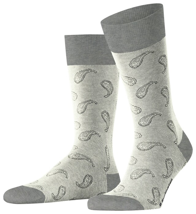 Burlington Subtle Paisley Pattern Sokken Licht Grijs