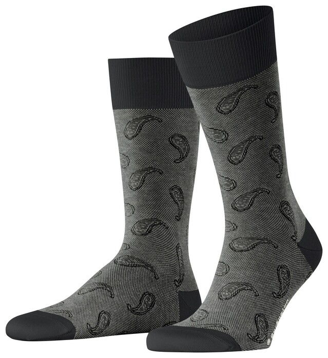 Burlington Subtle Paisley Pattern Sokken Zwart