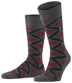 Burlington Tartan Check Socks Carbon Melange