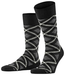 Burlington Tartan Check Sokken Zwart