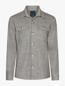 Cavallaro Napoli Arcetri Allover Check Overshirt Donker Taupe