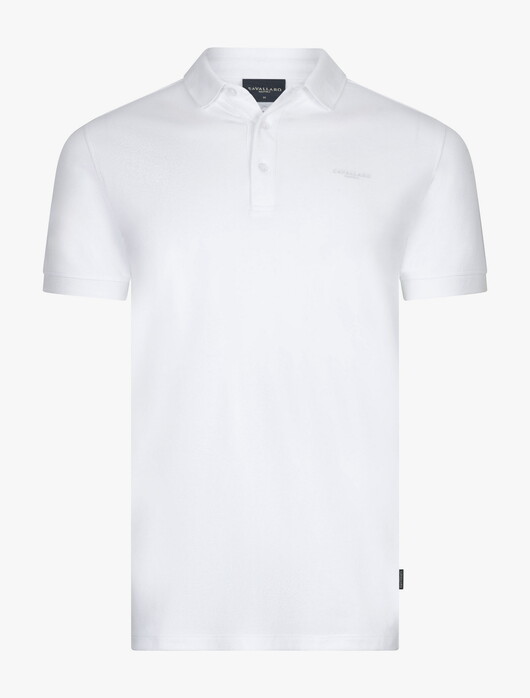 Cavallaro Napoli Bavegio Organic Cotton Blend Subtle Stretch Polo Wit