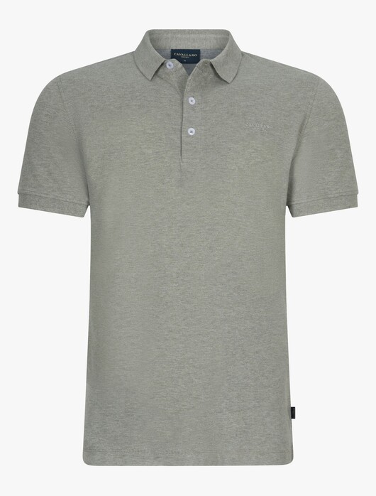 Cavallaro Napoli Bavone Organic Cotton Blend Polo Lichtgroen Melange