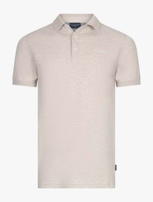Cavallaro Napoli Bavone Organic Cotton Subtle Stretch Mélange Polo Dark Kitt Melange