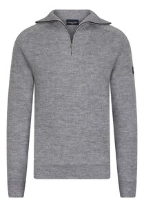 Cavallaro Napoli Corsico Melange Half Zip Trui Mid Grey Melange