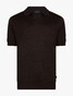Cavallaro Napoli Erlino Linen Cotton Blend Poloshirt Dark Brown Melange