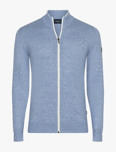 Cavallaro Napoli Fontanio Full Zip Cardigan Vest Licht Blauw Melange