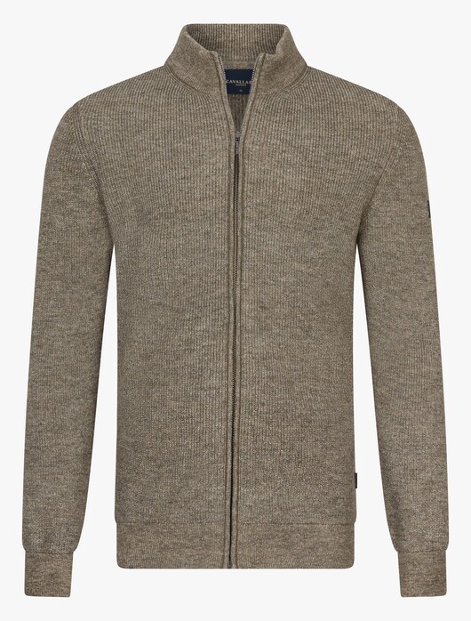 Cavallaro Napoli Full Zip Cardigan Vest Midden Groen