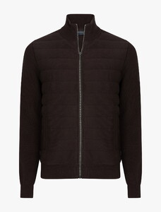 Cavallaro Napoli Gioni Full Zip Cardigan Dark Brown Melange