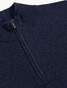 Cavallaro Napoli Levanzio Half Zip Fine Texture Cotton Cashmere Trui Donker Blauw