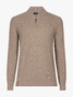 Cavallaro Napoli Levanzio Half Zip Fine Texture Cotton Cashmere Trui Taupe