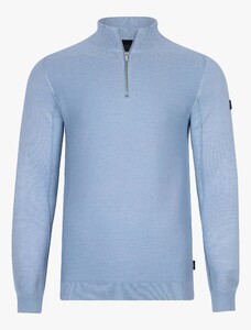 Cavallaro Napoli Linate Half Zip Pullover Trui Licht Blauw