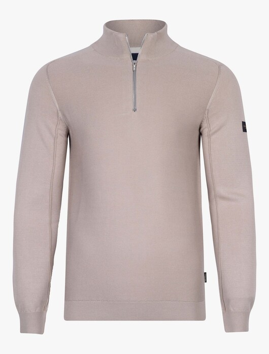 Cavallaro Napoli Linate Half Zip Pullover Trui Light Kitt
