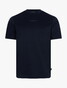 Cavallaro Napoli Luvati Mercerized Cotton Fine Tone-on-Tone Chest Logo T-Shirt Donker Blauw